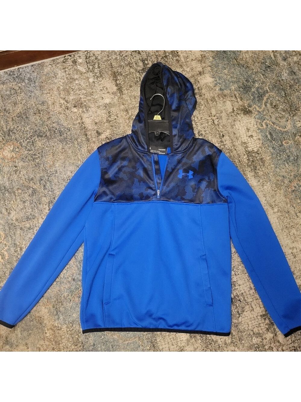 Under Armour Blue and Black Hoodie Youth Large